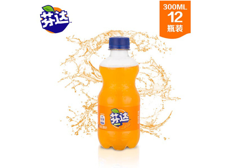 芬达fanta 橙味 汽水饮料 碳酸饮料 300ml*12瓶